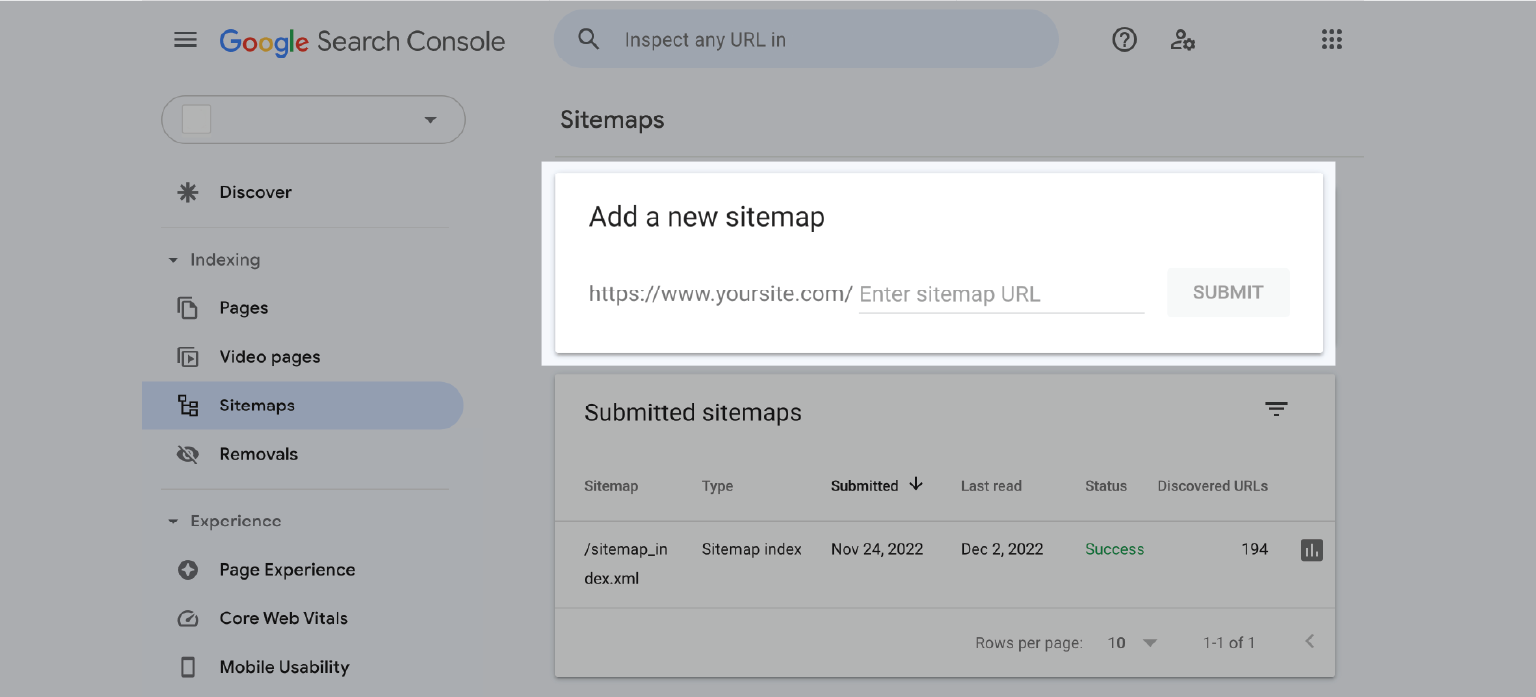Create and Submit a Sitemap