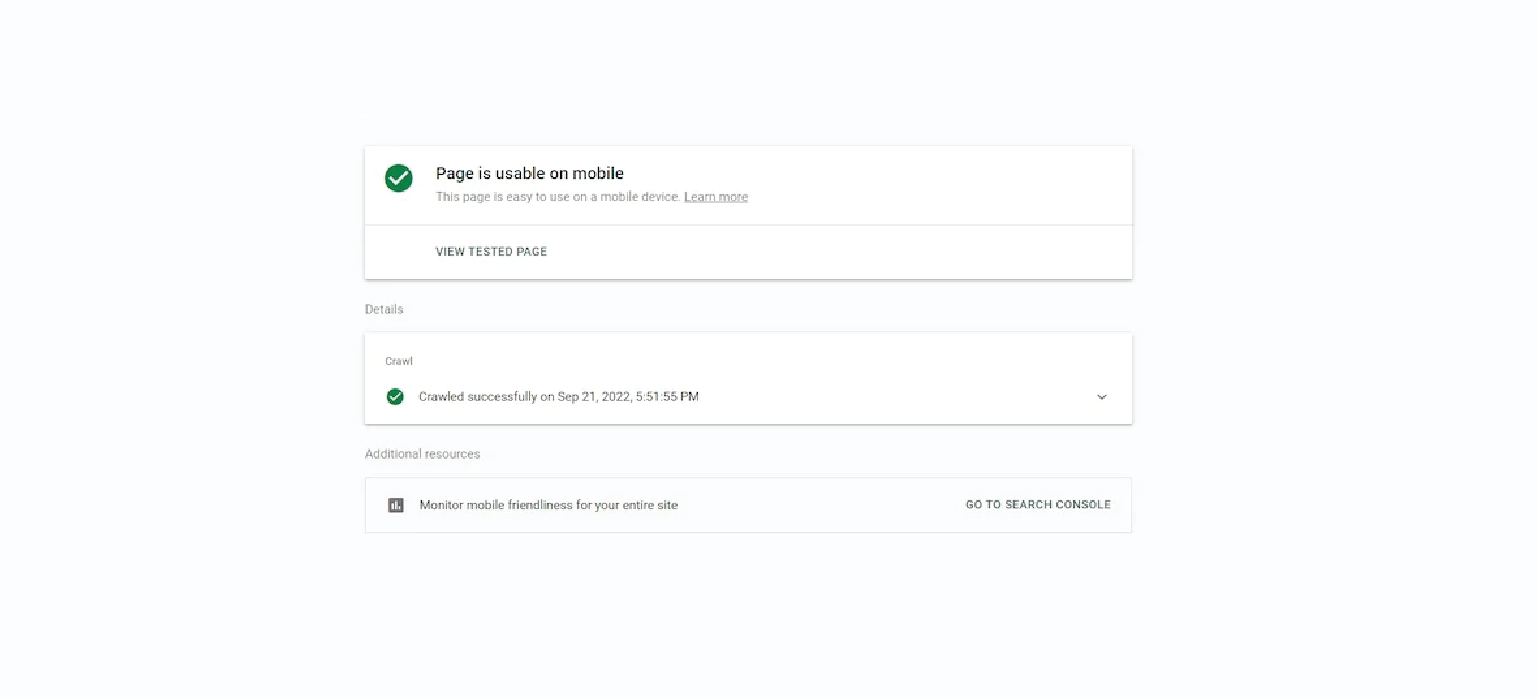 google's mobile friendly test