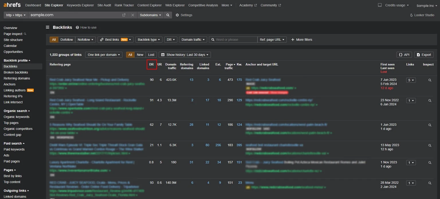 identify spammy backlinks and analyze