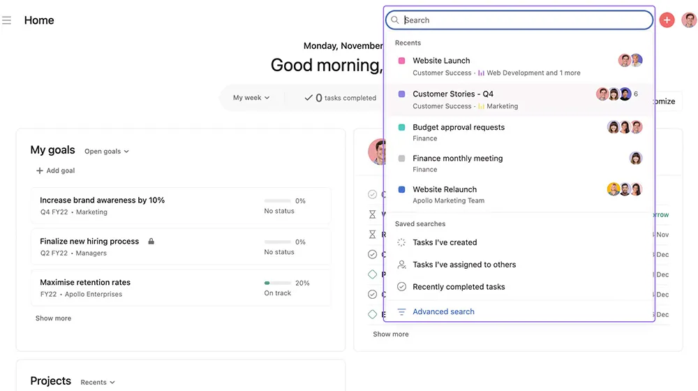 use advanced search filter