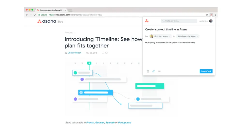 use chrome extension for asana
